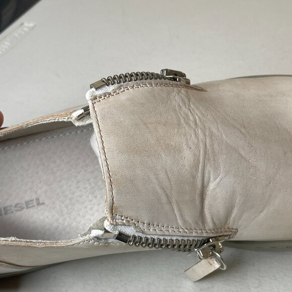 Diesel D-Icon Leather Distressed Zip Slip On Shoes Mens EU Size 46, US 12.5 - Picture 13 of 16
